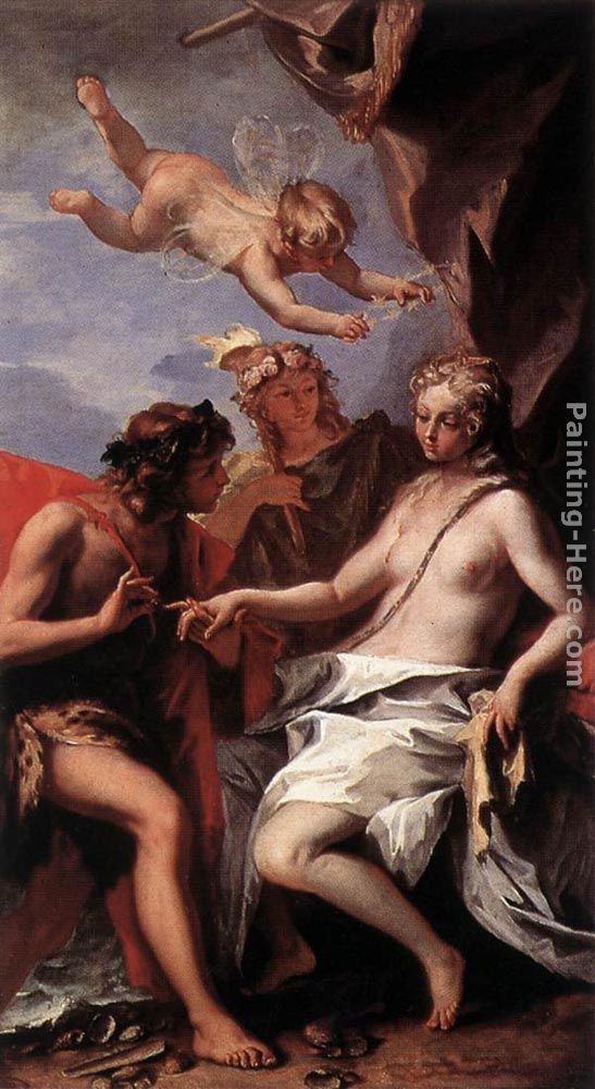 Bacchus and Ariadne painting - Sebastiano Ricci Bacchus and Ariadne art painting